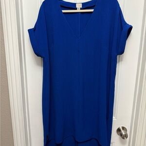 A New Day Royal Blue V-Neck Women's Tunic Dress